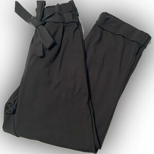Women's Black Paper-bag Pants